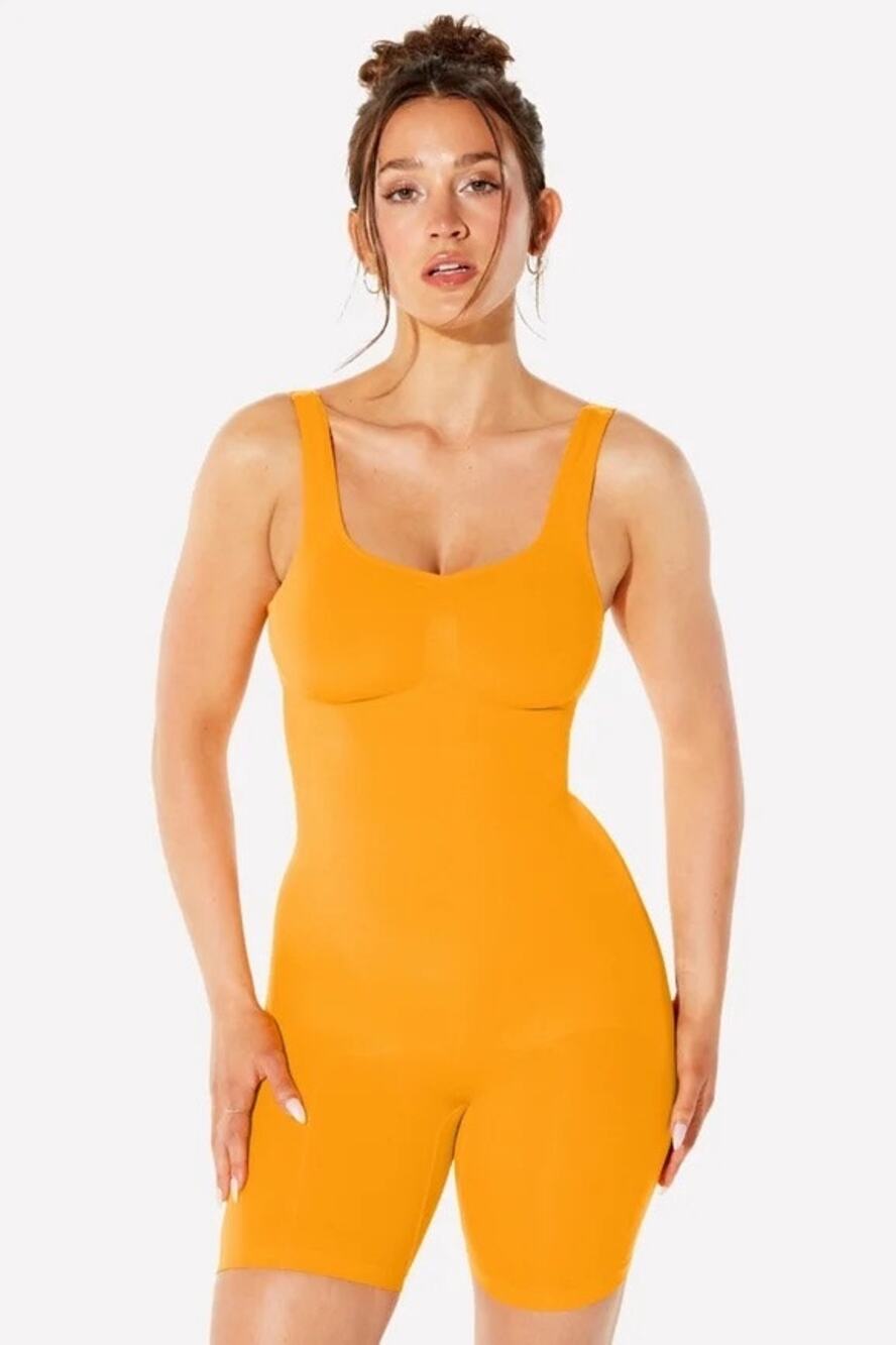 New Fabletics Yitty Nearly Naked Shaping Mid Thigh Bodysuit M/L